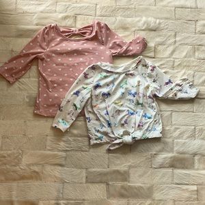 Buttery soft 3/4 length sleeve unicorns and hearts